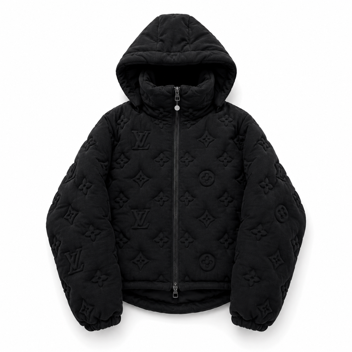 "LV" PUFFER COAT BLACK